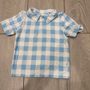 Sold on CP. Little Sleepies Blue Gingham Polo